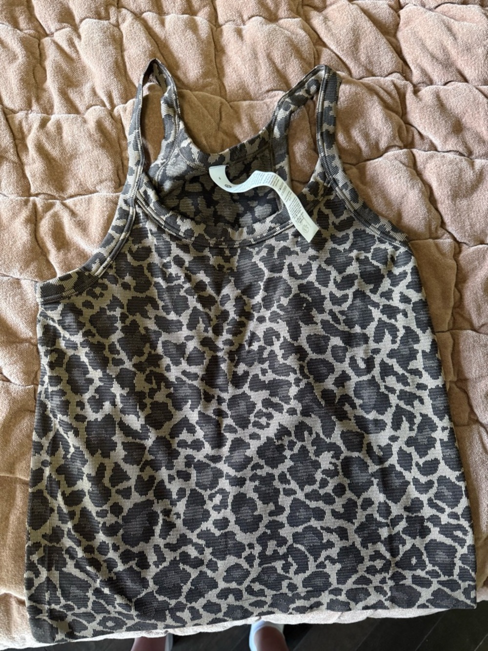 lululemon athletica Leopard Print Racerback Tank - Taupe and Black